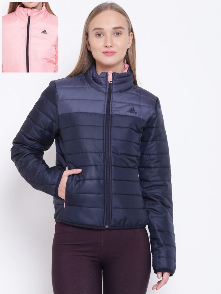 ADIDAS Women Navy Peach Coloured FW17 WO Reversible Puffer Jacket