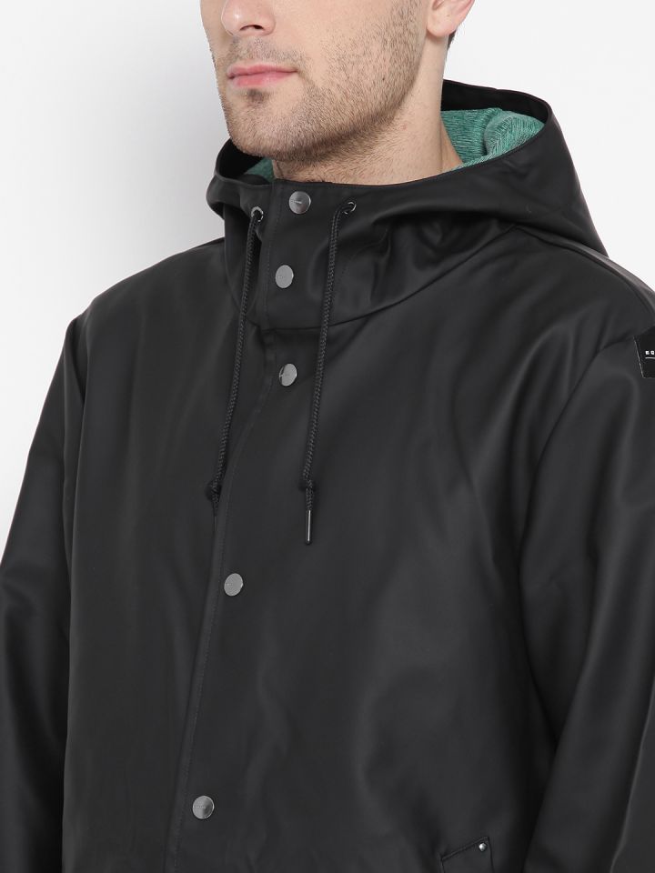 ADIDAS Originals Black EQT Hooded Longline Rain Jacket