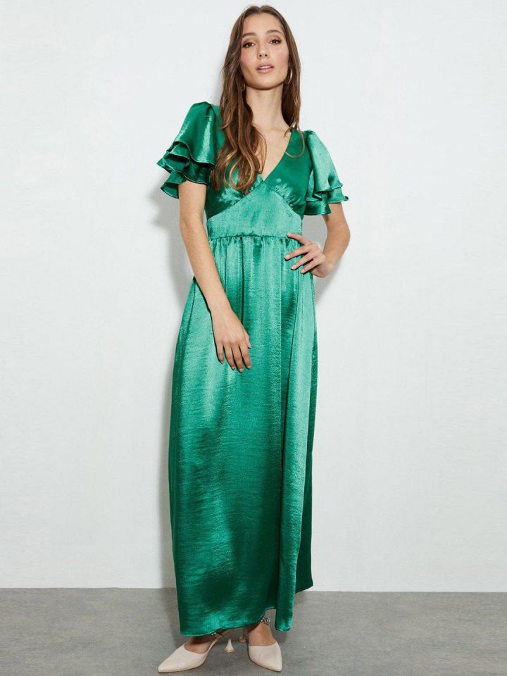 Dorothy perkins discount green maxi dress