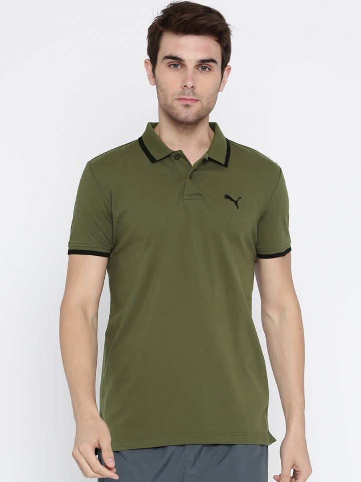 Olive green puma shirt new arrivals