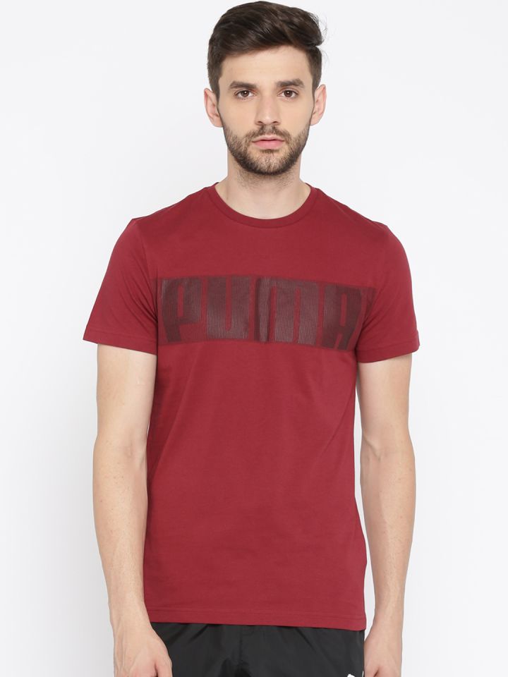 Puma maroon t shirt sales