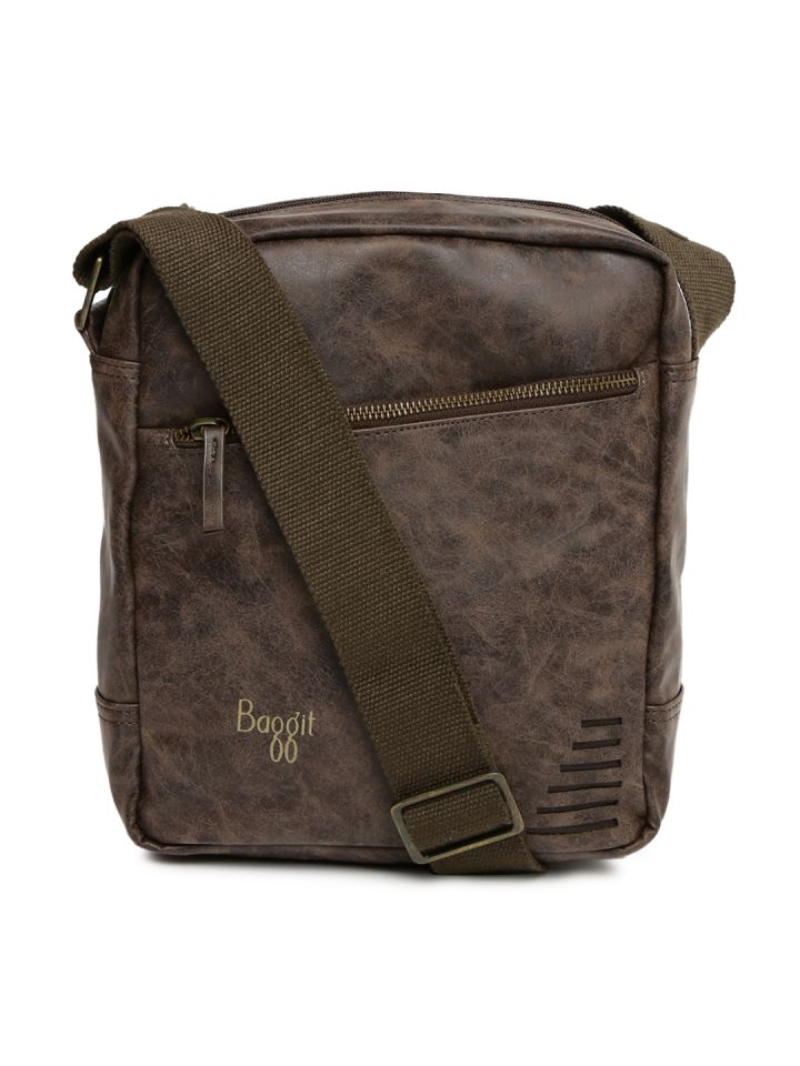 Buy Baggit Brown Textured Sling Bag Handbags for Men 2088198