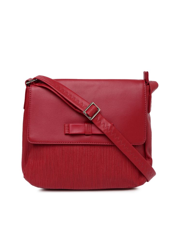 Baggit red solid sling bag outlet