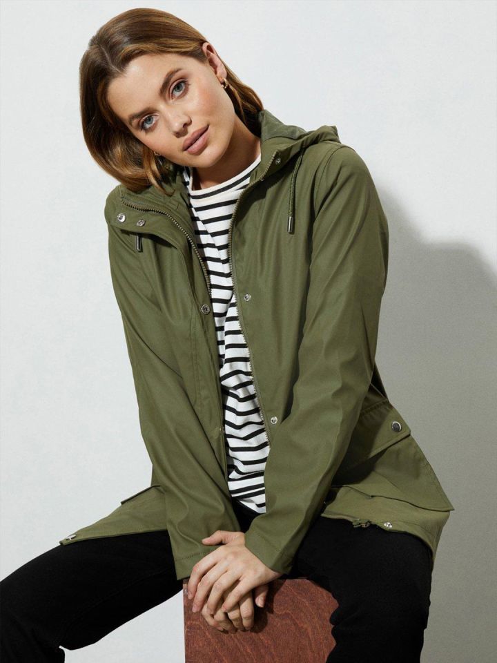 Olive green sale waterproof jacket