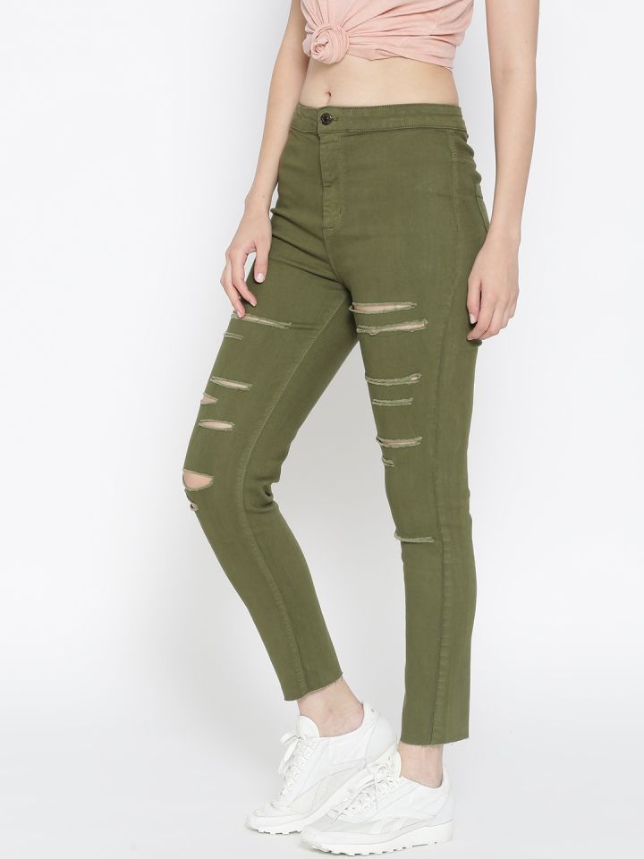 olive ripped jeans