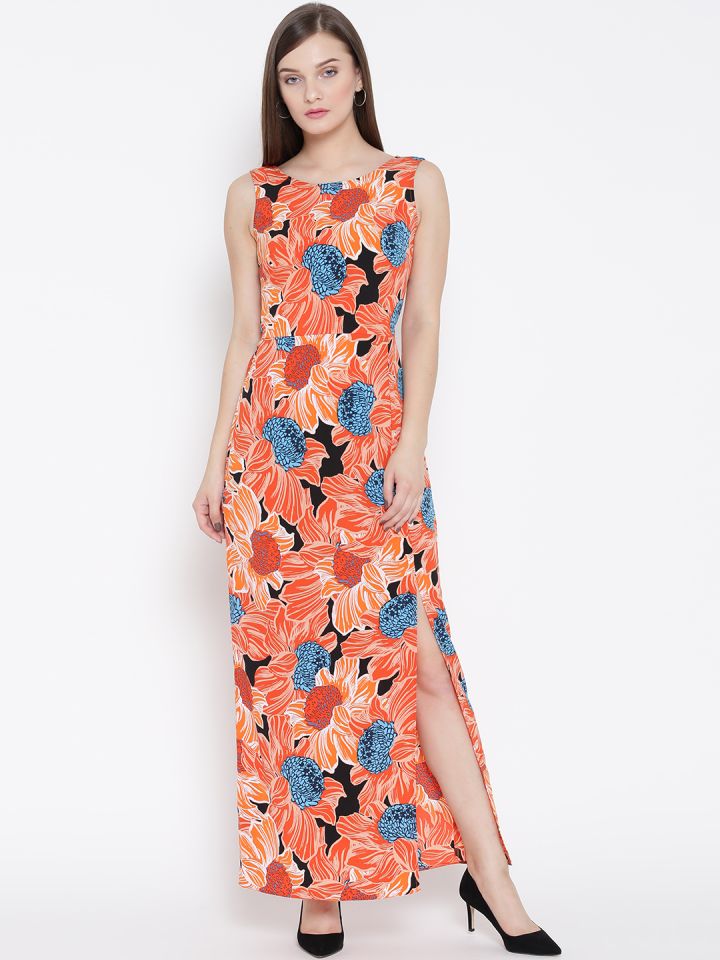 Dorothy perkins orange outlet maxi dress