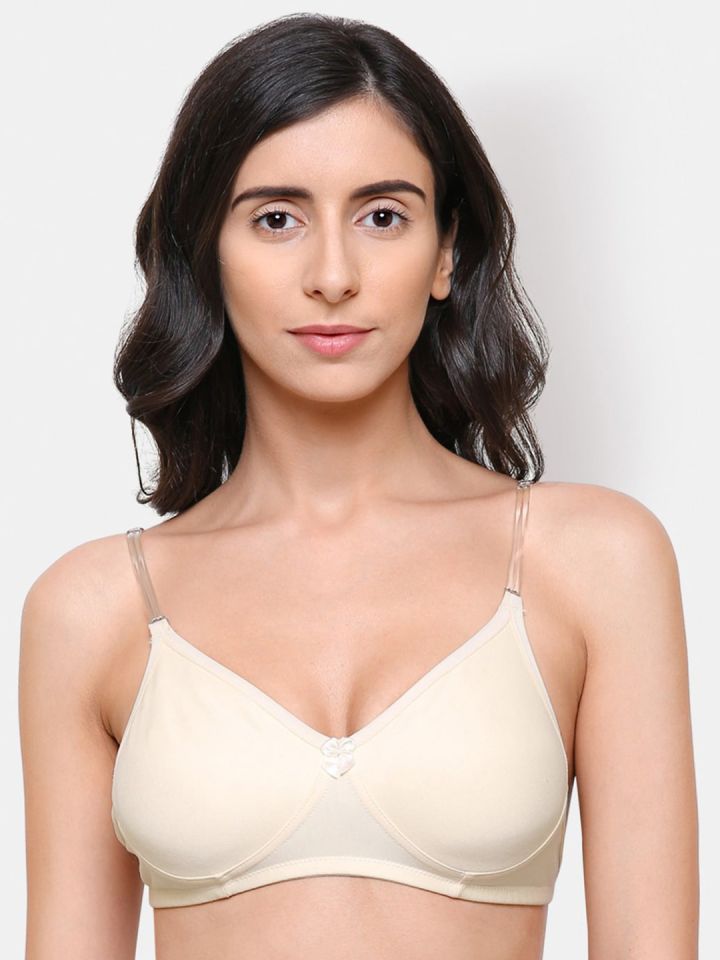 Buy Zivame Padded Non Wired 3/4th Coverage Stick On Bra - Skin at Rs.499  online