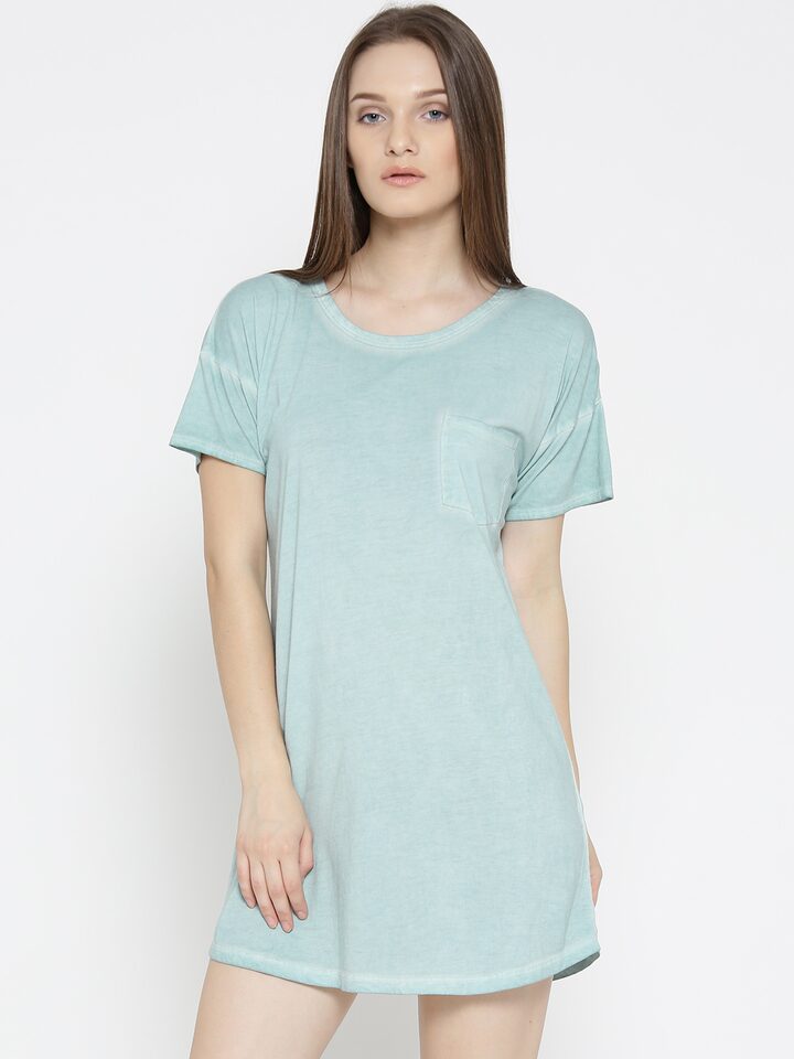 Buy Forever 21 Women Mint Green Solid T Shirt Dress Dresses For Women 2098549 Myntra