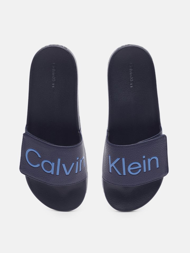 Buy Calvin Klein Jeans Men ADJ POOL Brand Logo Printed Sliders