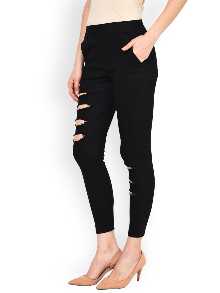 Black torn sale jeggings