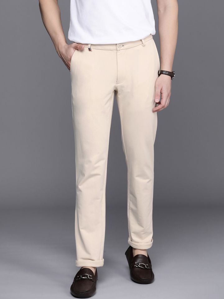 Buy LOUIS PHILIPPE SPORTS Checks Cotton Blend Slim Fit Men's Trousers