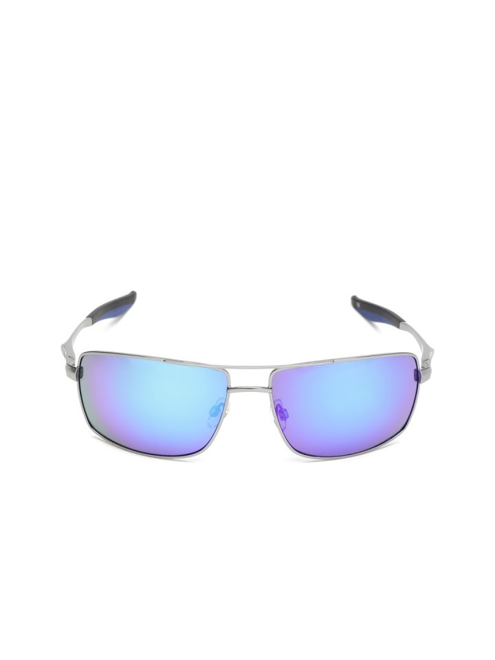 Reebok Men Rectangle Sunglasses RBS 4 GUN BLU RV IND