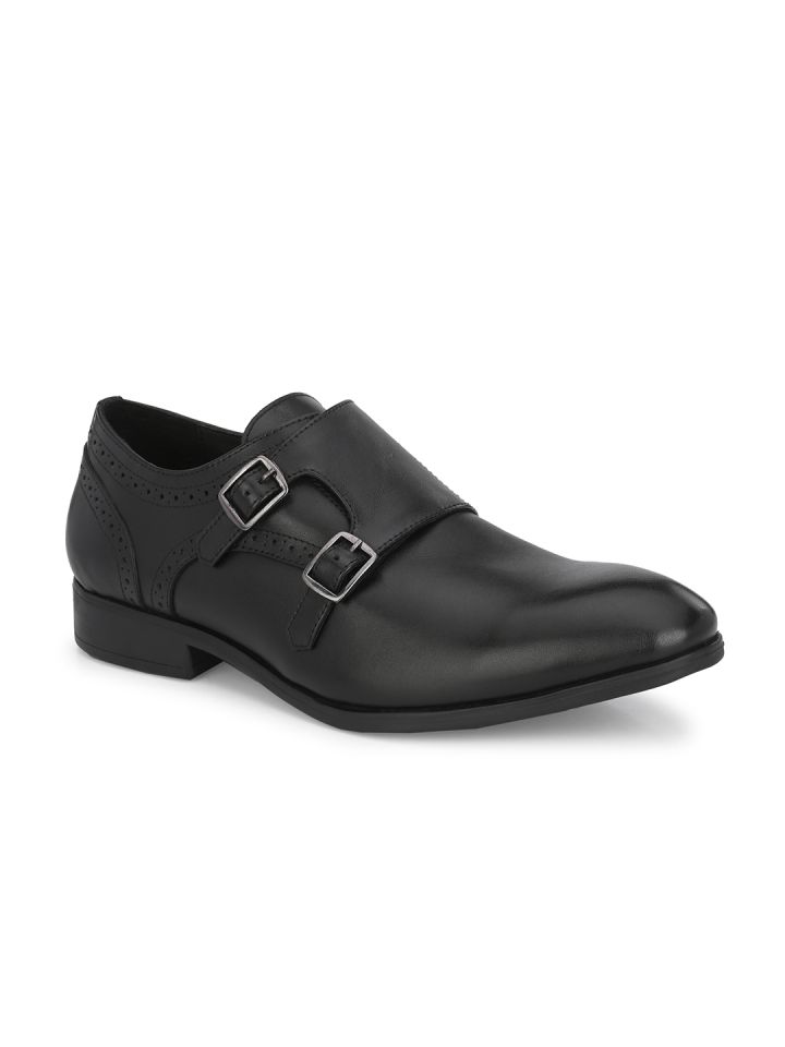 House of Pataudi Men Leather Formal Monk shoes