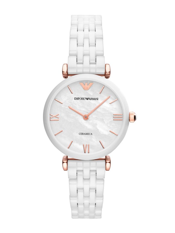 emporio armani women's silver watch