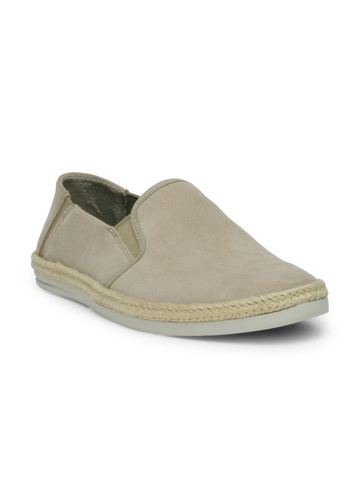 Buy Clarks Men Taupe Suede Espadrilles 