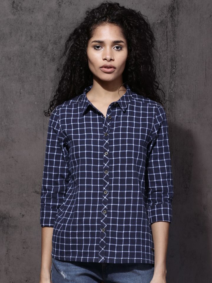Roadster women's checkered casual shirt hotsell