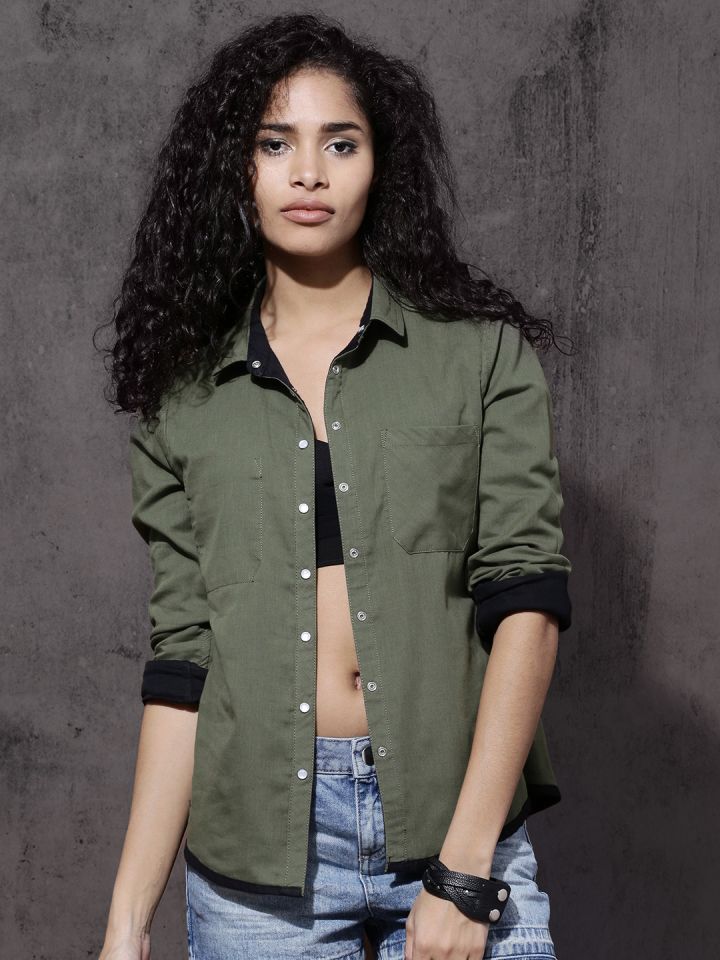 Black casual shirt womens sales