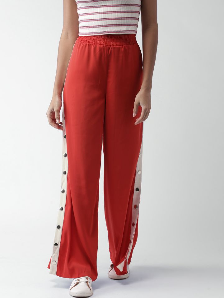 V By Very Red Tapered Leg Trousers V Shape Cut Out Back Hem Smart Work Uk  20  eBay