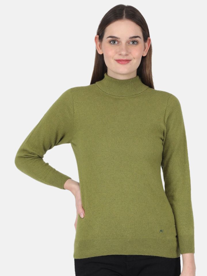 Buy Madame Women Olive Green Ribbed Crop Top - Tops for Women