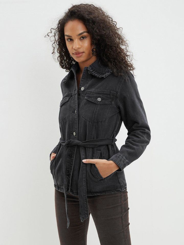 Black denim on sale jacket dorothy perkins