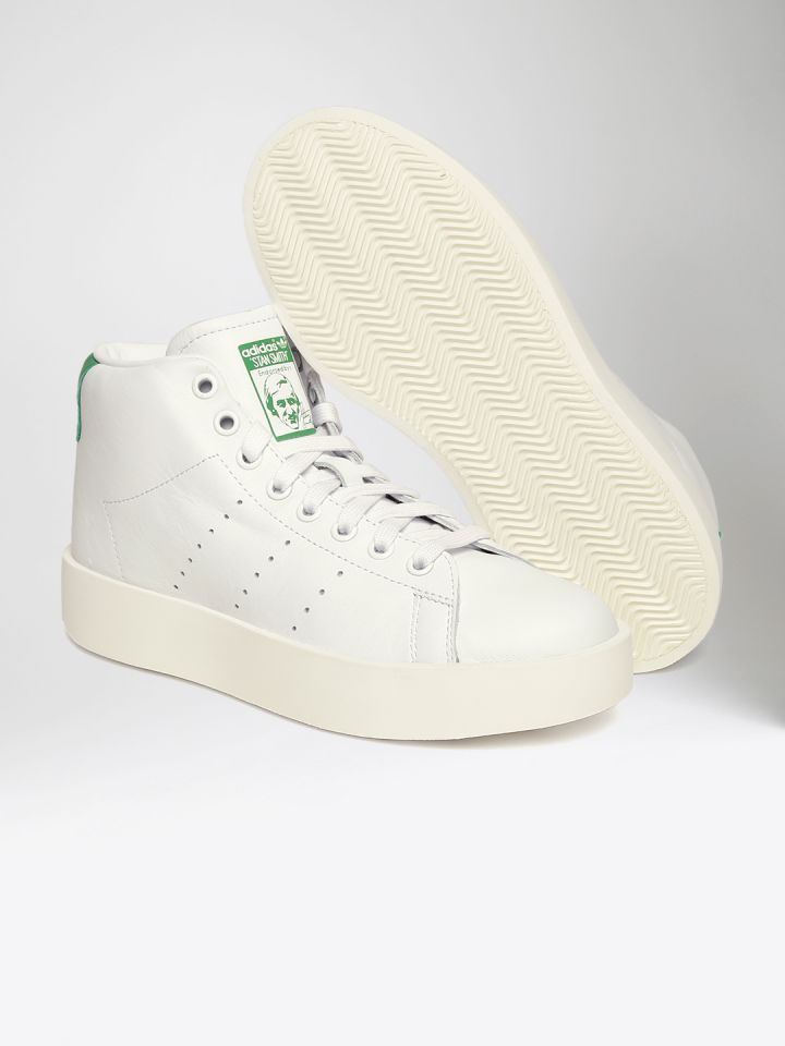 Adidas originals white stan smith hotsell bold mid sneakers