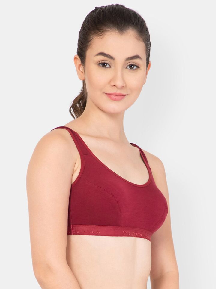 Buy Lady Lyka Seamless Sports Bra - Punch at Rs.500 online