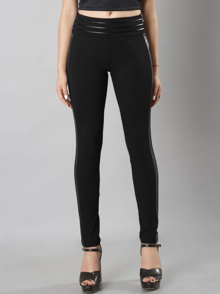 black jeggings myntra