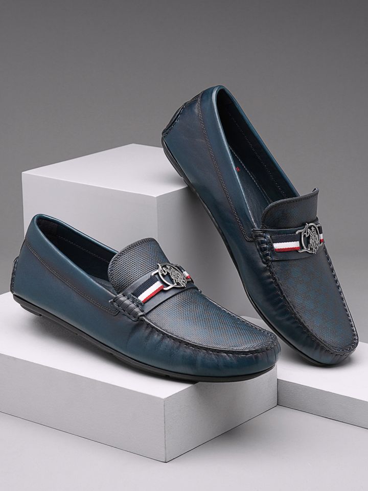Buy U.S. Polo Assn.Men Textured Leather Driving Shoes Casual
