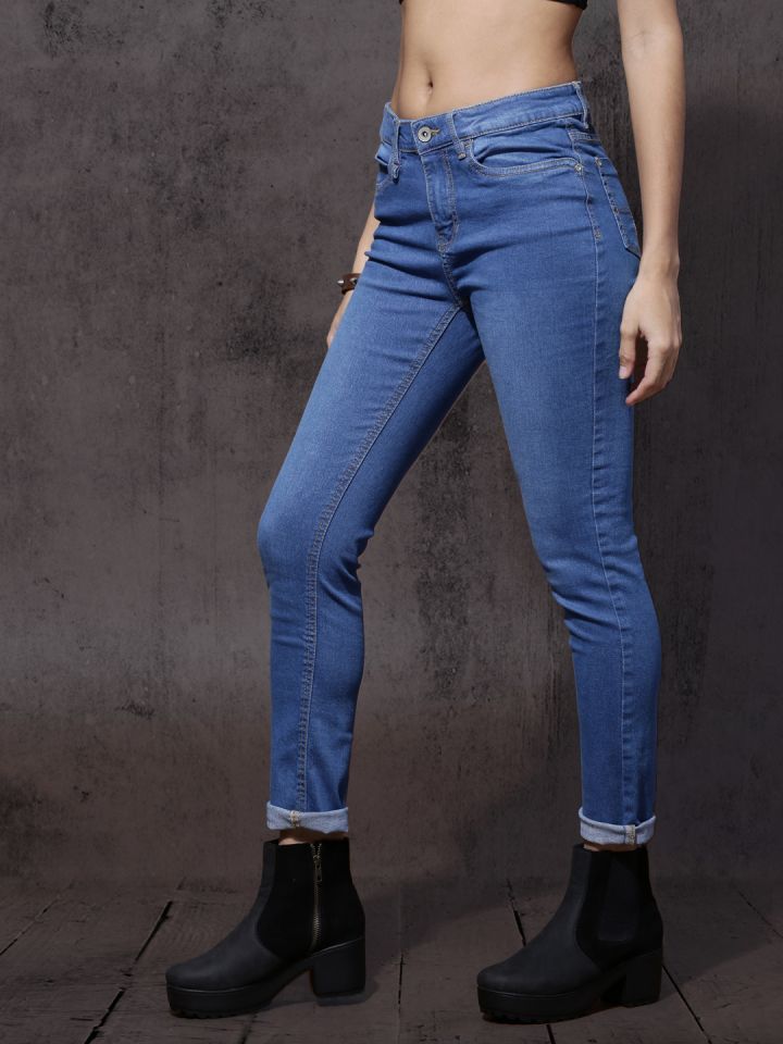 Roadster Women Blue Bootcut Mid-Rise Clean Look Stretchable Jeans
