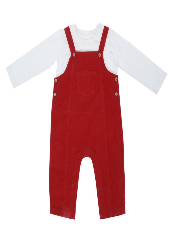 Buy Haus Kinder Infant Boys Cotton Dungarees With T Shirt