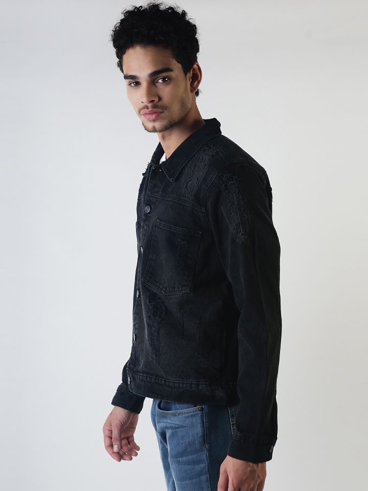 Blue saint black denim jacket clearance
