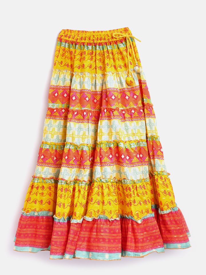 Biba multicoloured printed maxi flared skirt clearance