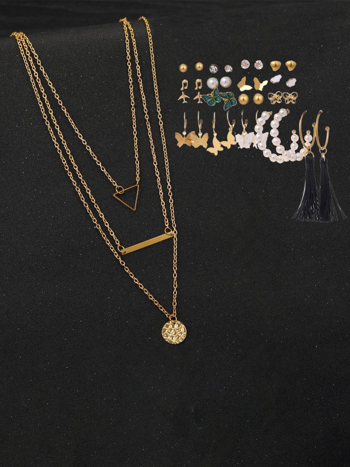 Jewels galaxy gold plated layered outlet necklace