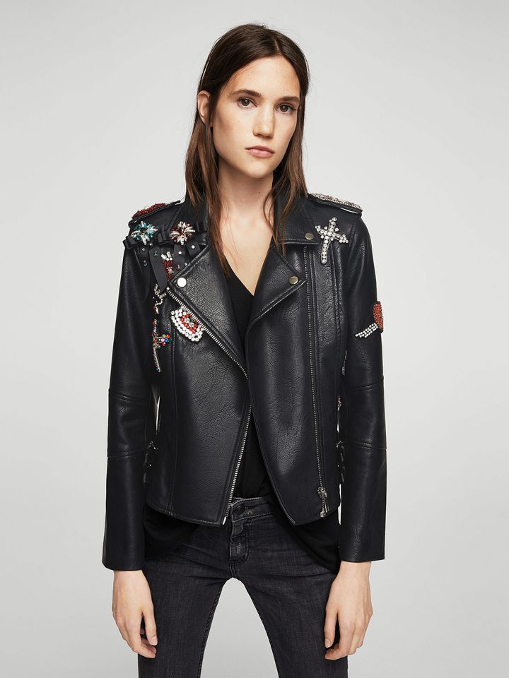 mango leather jacket womens