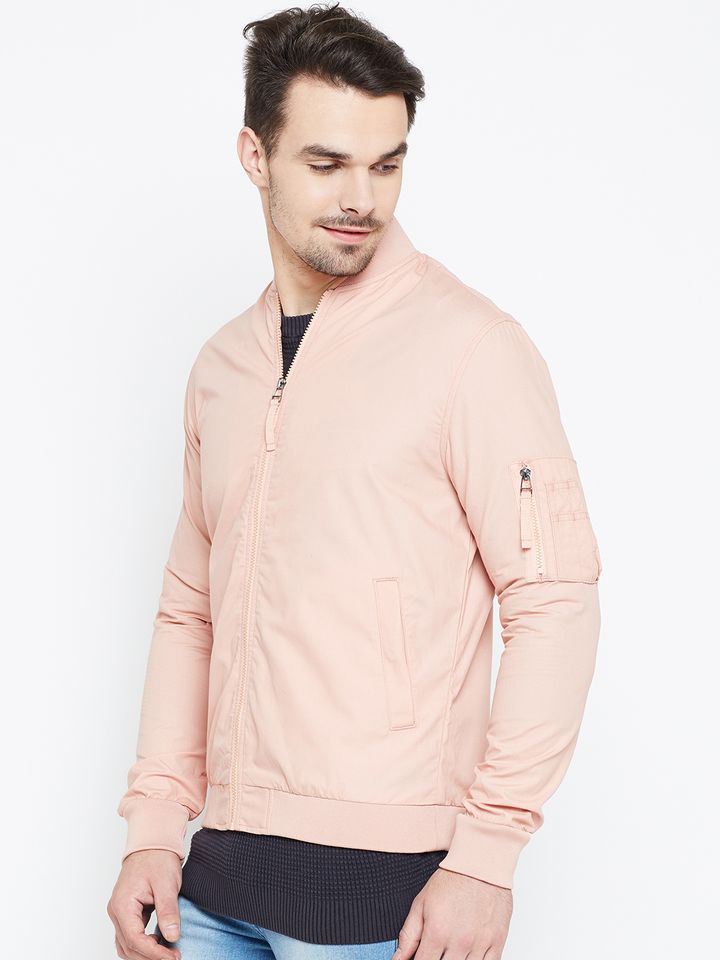 peach bomber jacket
