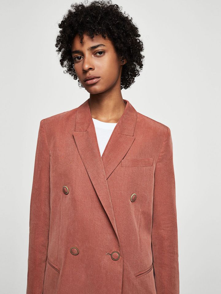 Mango pink corduroy shop blazer