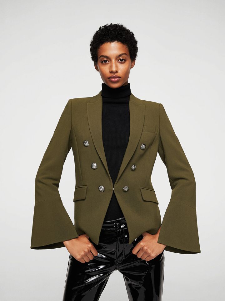 Army green on sale womens blazer
