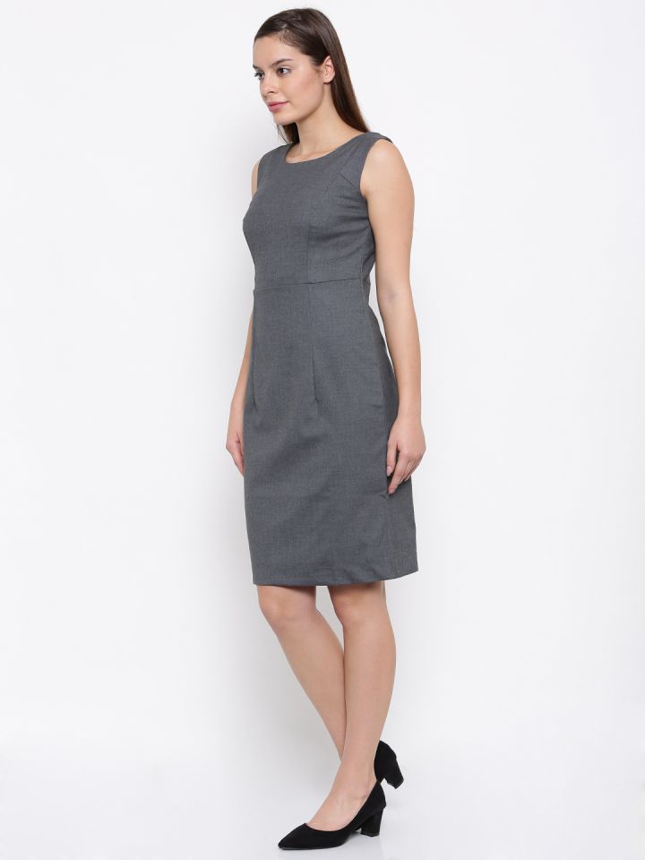 Gray sheath best sale dress women's dresses