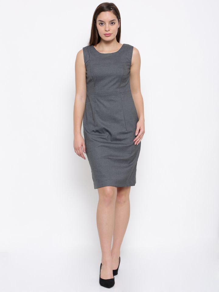 Gray sheath best sale dress women's dresses