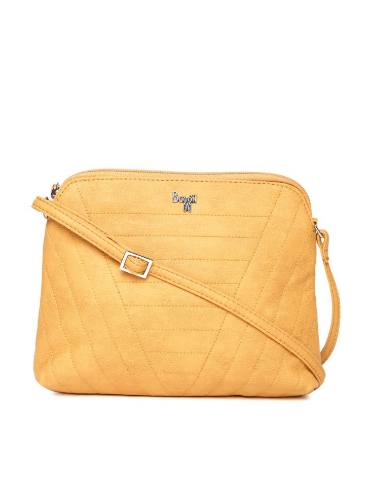 Baggit Mustard Yellow Solid Sling Bag