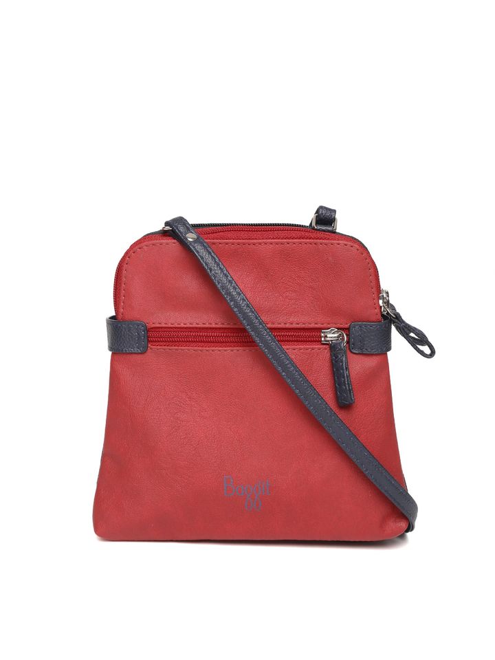 baggit red solid sling bag