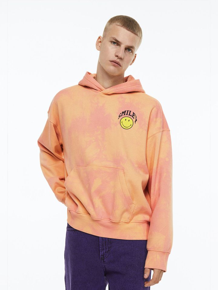 Buy H M Oversized Fit Printed Hoodie Sweatshirts for Men