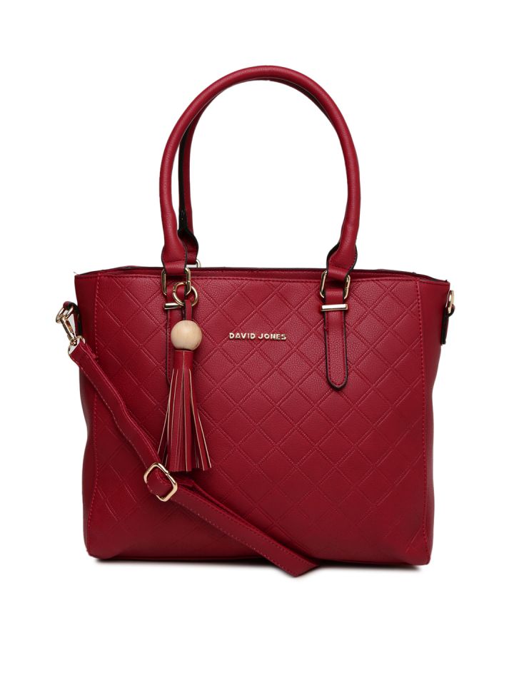 Buy David Jones Maroon Textured Shoulder Bag - Handbags for Women 2147697