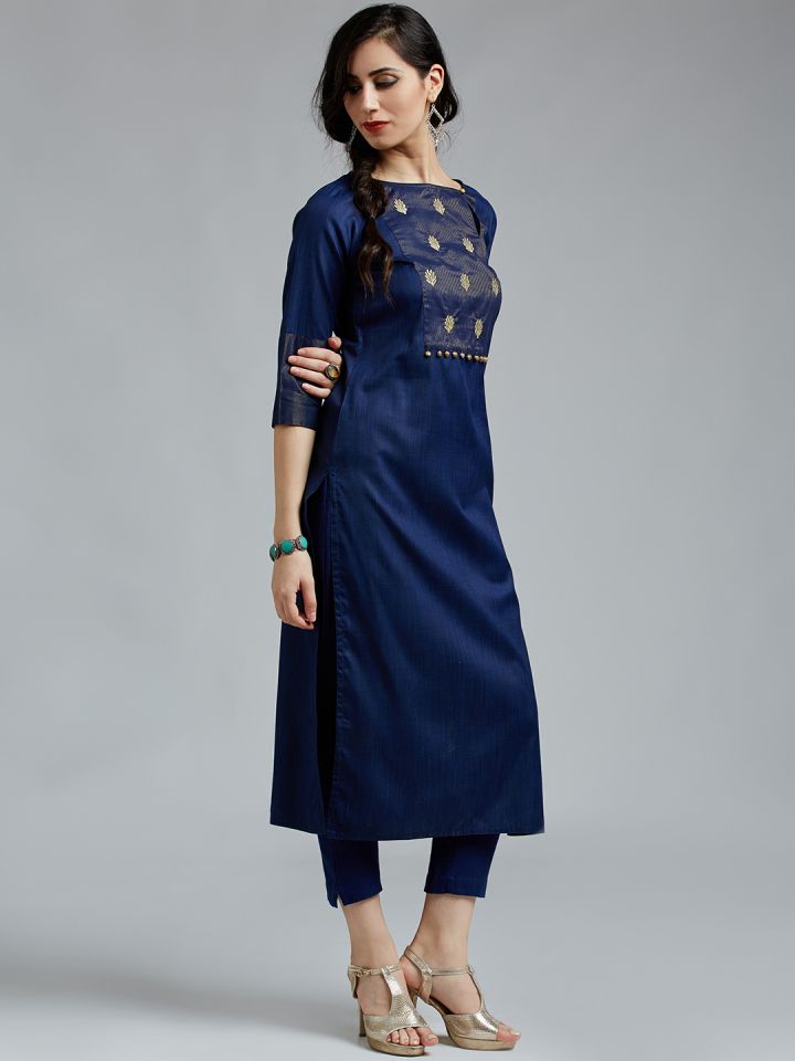 ND KURTIS PREMIUM NEW LAUNCH NAVY BLUE KURTI PANT AND DUPPATTA FOR WOM –  www.soosi.co.in