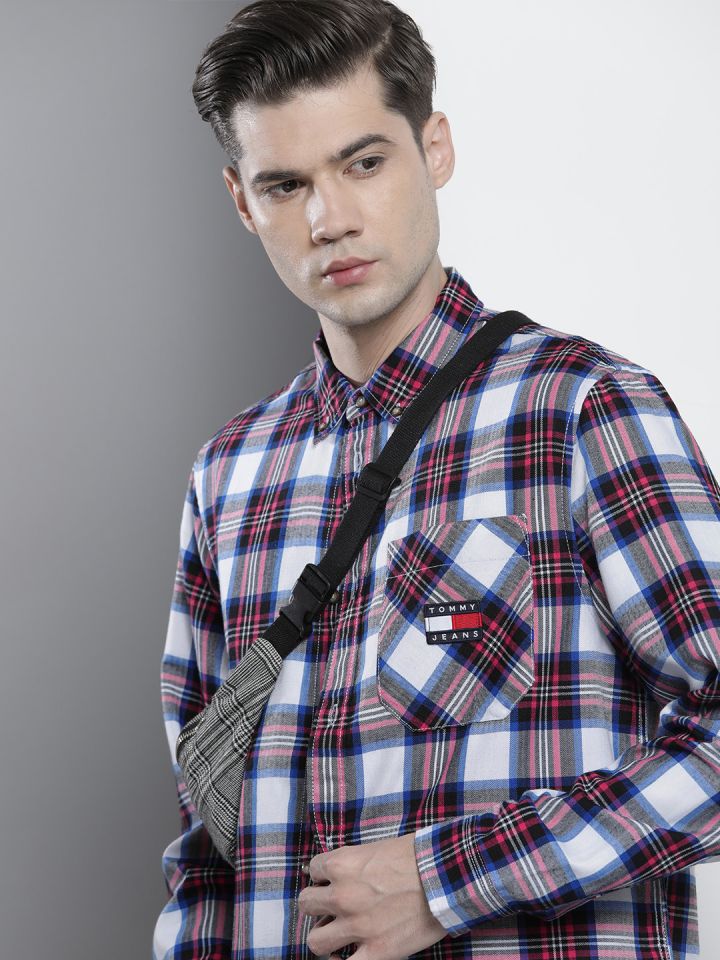 Tommy Hilfiger Men Button Down Checked Sustainable Casual Shirt