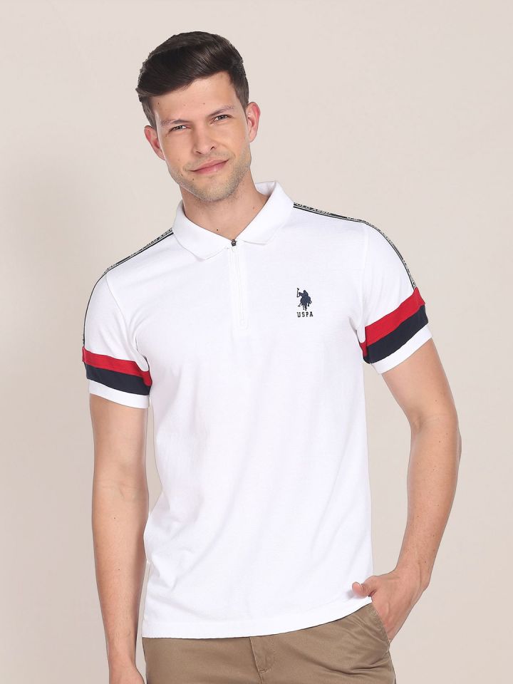 Buy U.S. Polo Assn. Men Polo Collar Pure Cotton T Shirt Tshirts