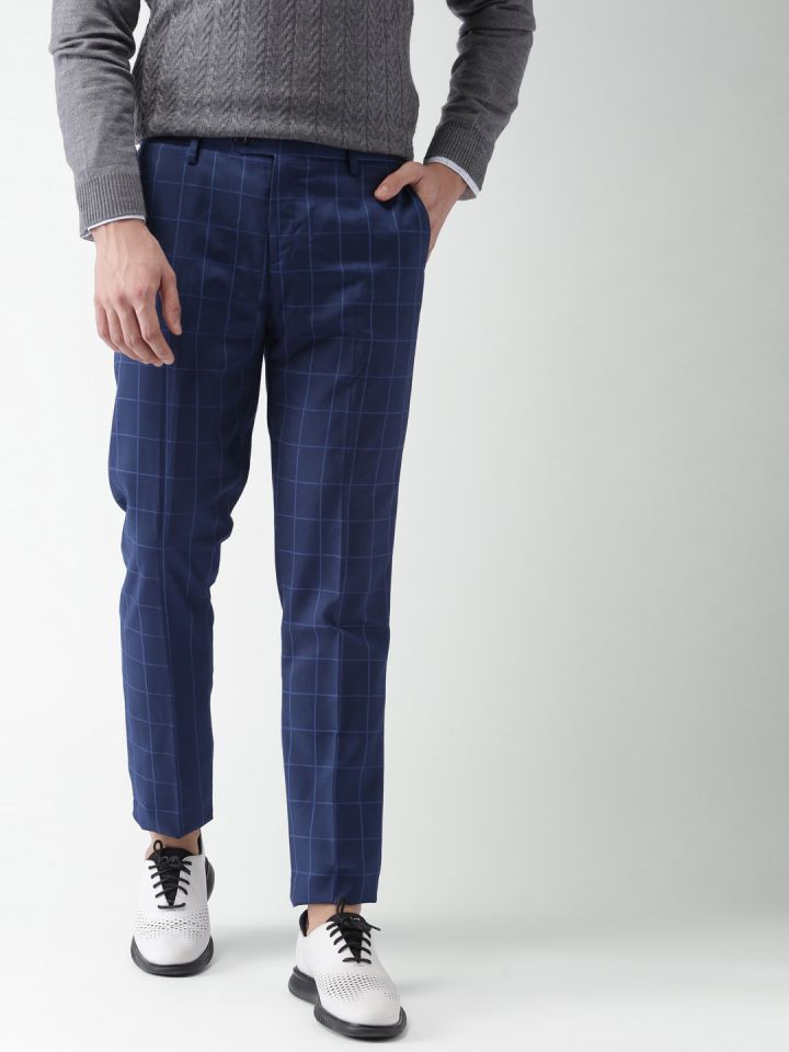 ASOS DESIGN slim smart trousers with micro check in brown  ASOS
