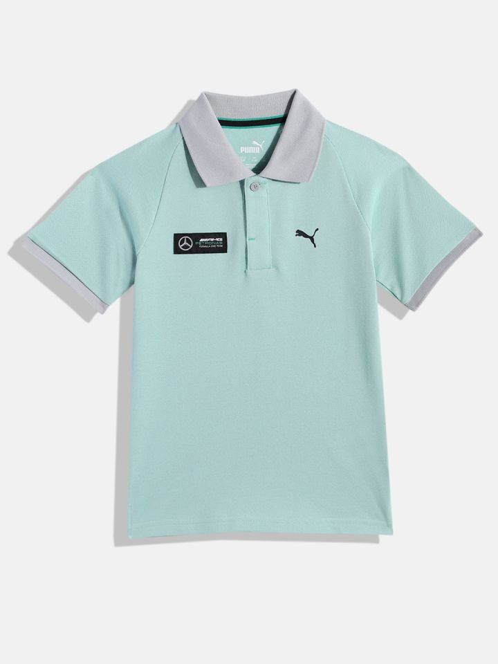 PUMA Motorsport Kids Mercedes AMG Petronas Applique Regular fit Polo Pure Cotton T shirt