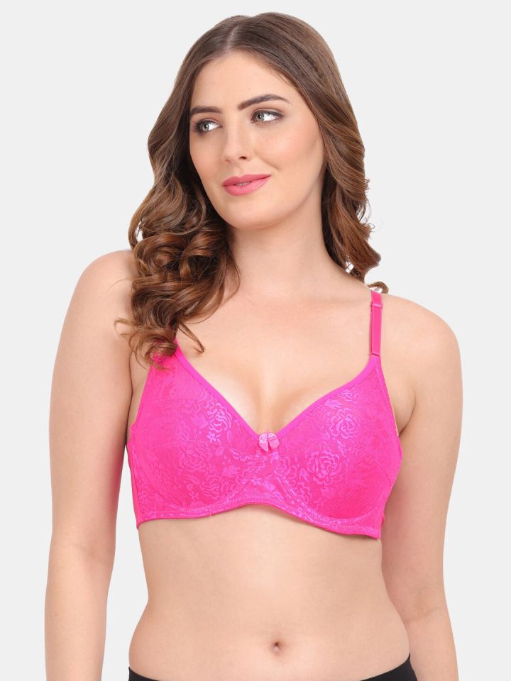 Buy Amour Secret Pack Of 3 Non Padded Underwired Push Up Lace Bra