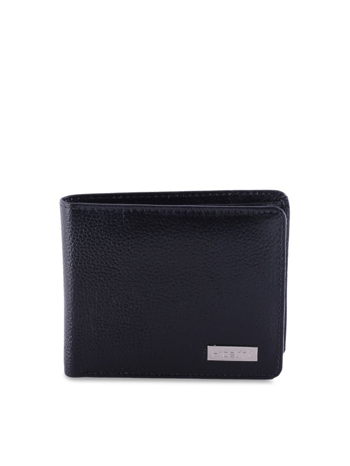 Buy Hidelink Unisex Black Solid Two Fold Wallet Wallets for